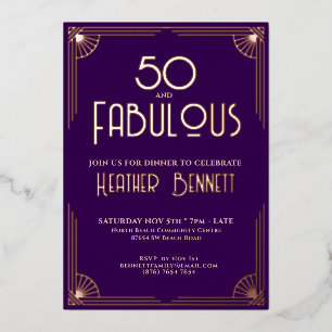 Modern Art Deco 50 and Fabulous Birthday 