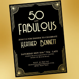 Modern Art Deco 50 and Fabulous Birthday