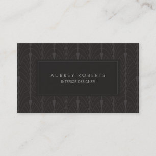 Modern Art Deco Black Pattern Professional Business Card