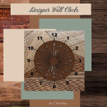 Modern Art Deco Brown Shades Acrylic Wall Clock<br><div class="desc">Modern Art Deco Brown Shades Clock.  An art deco inspired design with outer circle in faux wood grains and inner brown area has steampunk design.  Great for entry halls,  dining/living areas or for gifting.  We have a wide range of wall clocks in styles ranging from traditional to eclectic.</div>