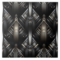 Modern Art Deco, Chiaroscuro, Gold and Black