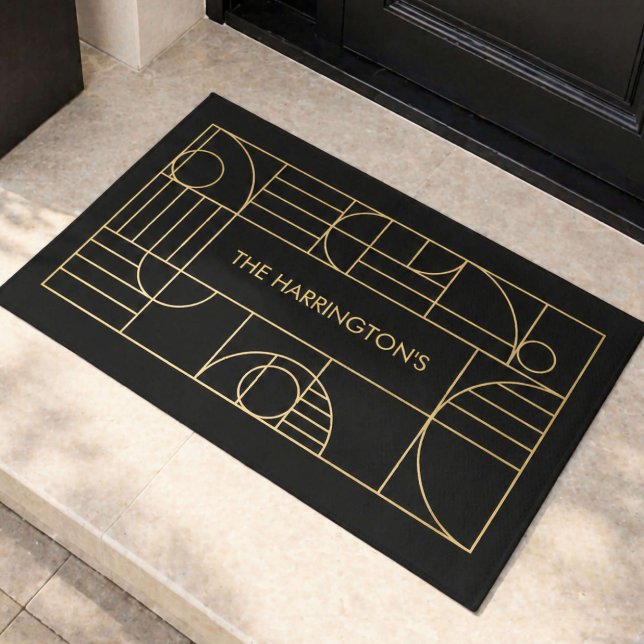 Modern Art Deco Family Name Doormat (Creator Uploaded)