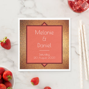 Modern Art Deco Gatsby Glitter Wedding  Napkin