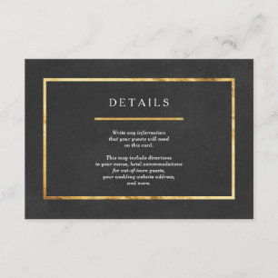 Modern Art Deco Gold & Black Wedding Insert Cards