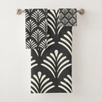 Modern Art Deco Motif Pattern Black and White