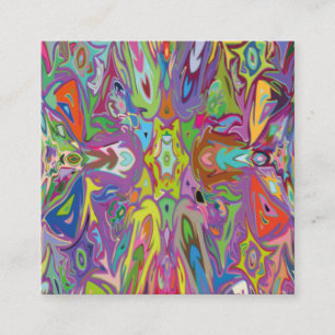 Modern Art Deco Multi-colour For clothes and decor Square Business Card