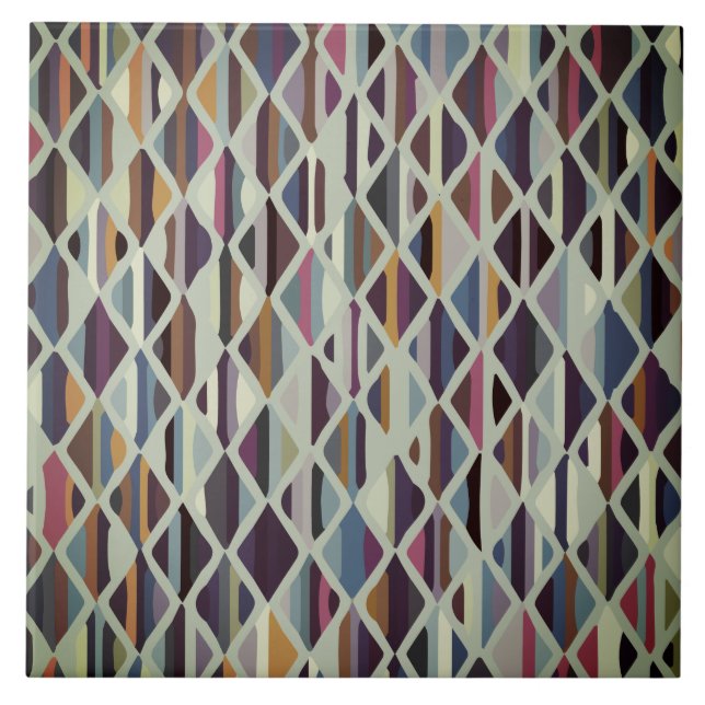 Modern Art Deco Multi-colour Tile (Front)