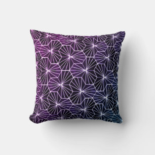 Modern Art Deco Purple White Geometric Pattern Cushion