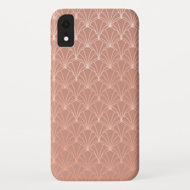 Modern Art Deco Rose Gold Foil Pattern Case-Mate iPhone Case (Back)