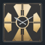 Modern Art Deco Square Wall Clock<br><div class="desc">Great clock design. You will love it like others. Be free to use this design for other product you like or to customise and add your text. Follow me for more. Thank you. Have a nice day.</div>