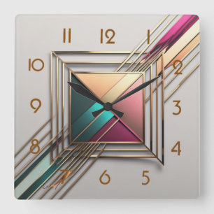 Modern Art Deco Square Wall Clock