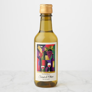 Modern Art Deco Vineyard Wine Label
