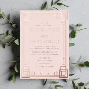 Modern Art Deco Wedding Blush and Rose Gold