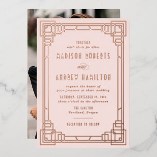 Modern Art Deco Wedding Blush and Rose Gold