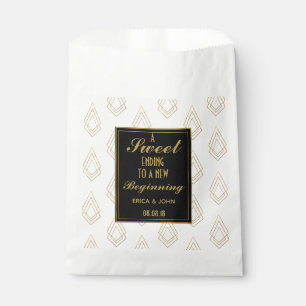 Modern Art deco Wedding Favour Bag Sweet Ending