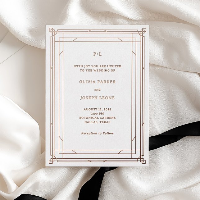 Modern Art Deco Wedding | White and Rose Gold (Creator Uploaded)