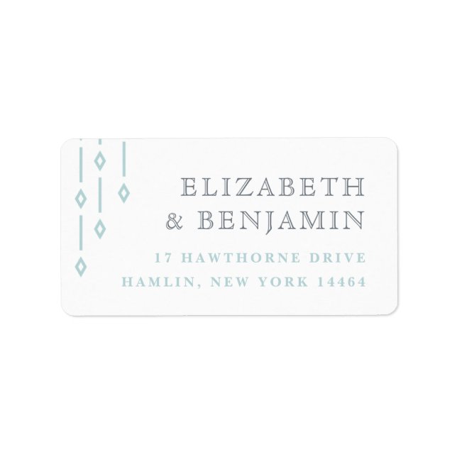 Modern Art Deco White Mint Return Address Label (Front)