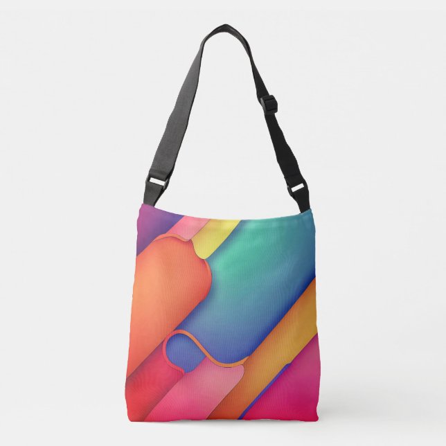 Modern Art Design Folds of Colour  Crossbody Bag (Front)