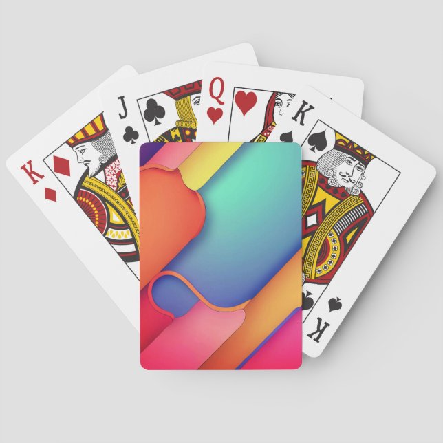 Modern Art Design Folds of Colour Playing Cards (Back)