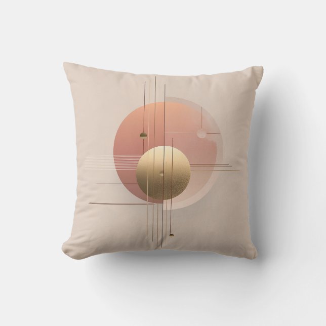 Modern art design with circles and lines planner, cushion (Front)