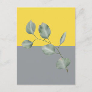 Modern Art Eucalyptus Leaves Postcard