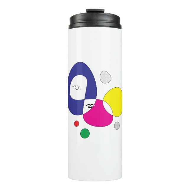 Modern Art Face Thermal Tumbler (Front)