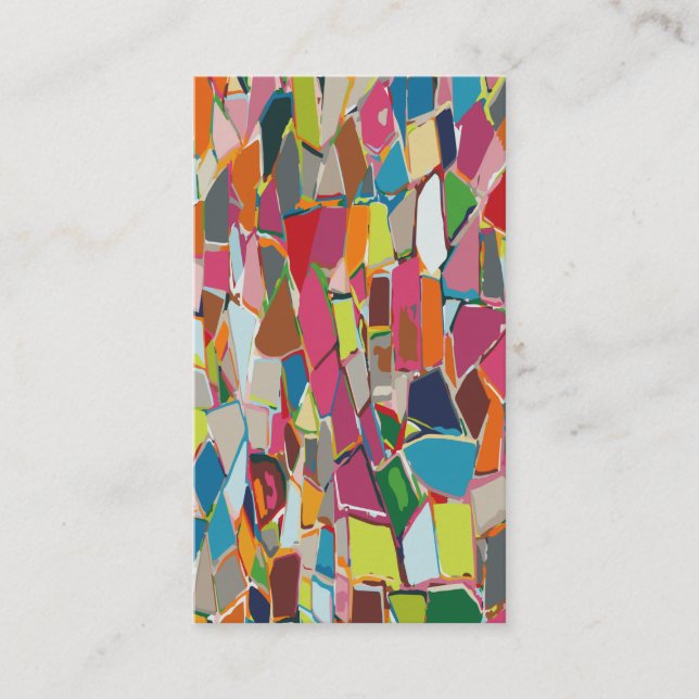 Modern Art Geometric Deco Multi-colour Business Card (Front)