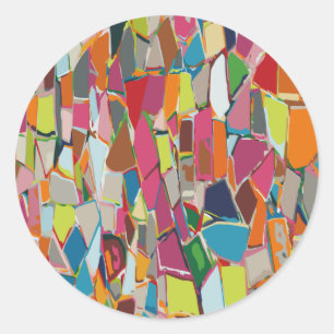 Modern Art Geometric Deco Multi-colour Classic Round Sticker