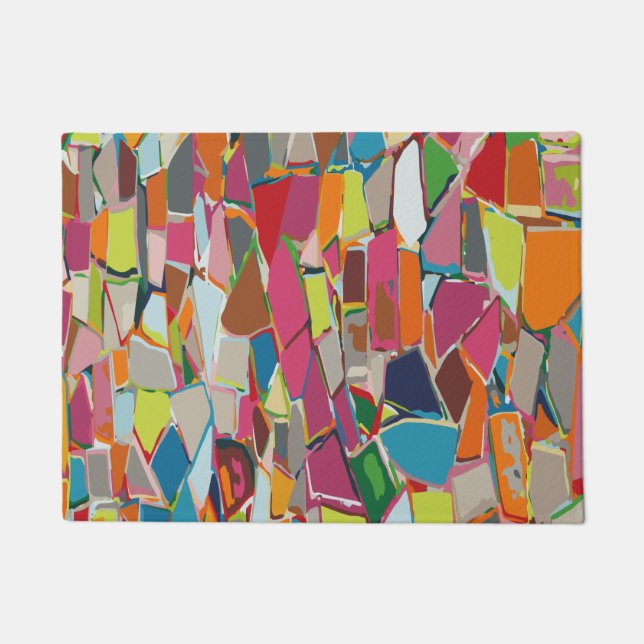 Modern Art Geometric Deco Multi-colour Doormat (Front)