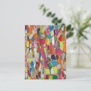 Modern Art Geometric Deco Multi-colour Holiday Postcard