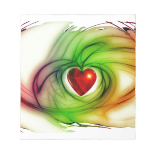 Modern art heart, chic love pattern gifts for her notepad