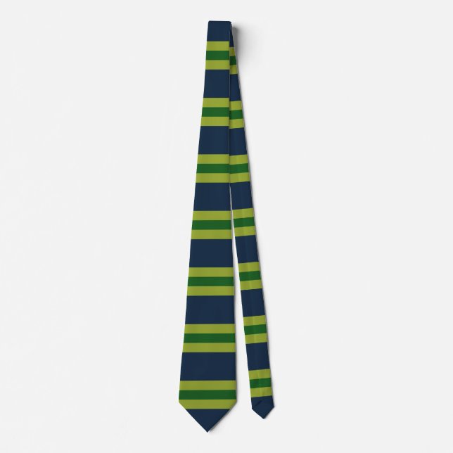 Modern Art Horizontal Stripes Blue Green Tie (Front)