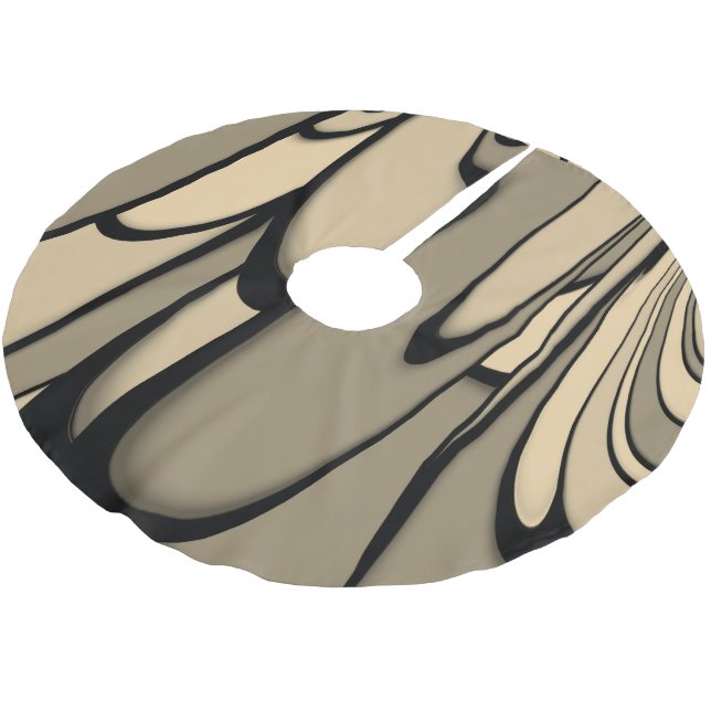 Modern Art Melting Brown Hues  Brushed Polyester Tree Skirt (Angled)