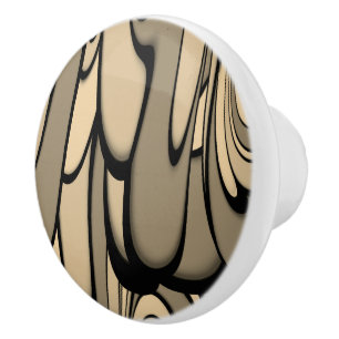 Modern Art Melting Brown Hues  Ceramic Knob
