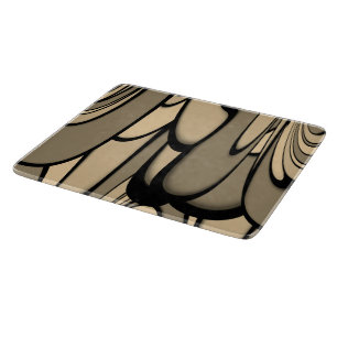 Modern Art Melting Brown Hues Glass Cutting Board