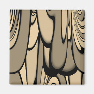 Modern Art Melting Brown Hues  Magnet