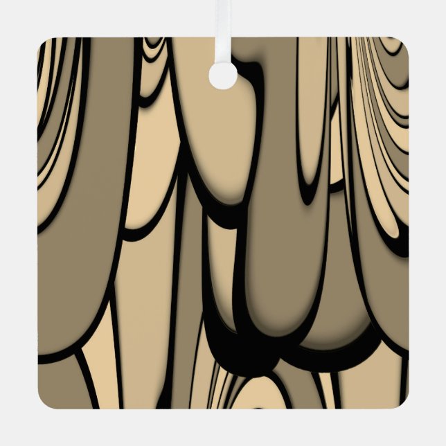 Modern Art Melting Brown Hues  Metal Tree Decoration (Front)