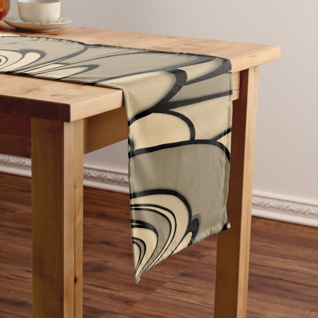 Modern Art Melting Brown Hues  Short Table Runner (In Situ)