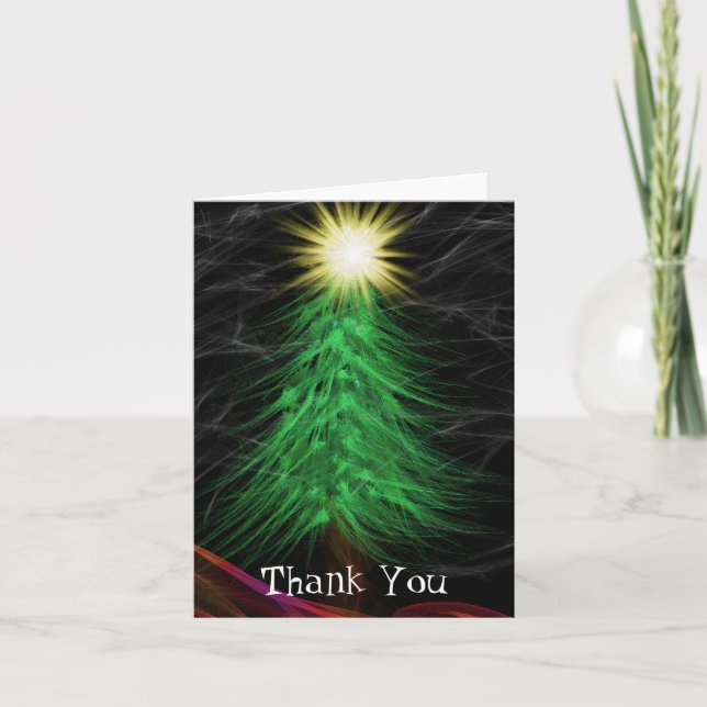 Modern Art Merry Christmas Thank You Card (Front)