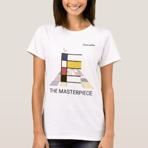 Modern Art Monogram And Cute Bird - Letter "E" T-Shirt