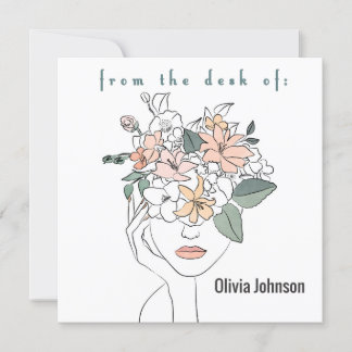 Modern Art Notecard Stationery Personalise Name