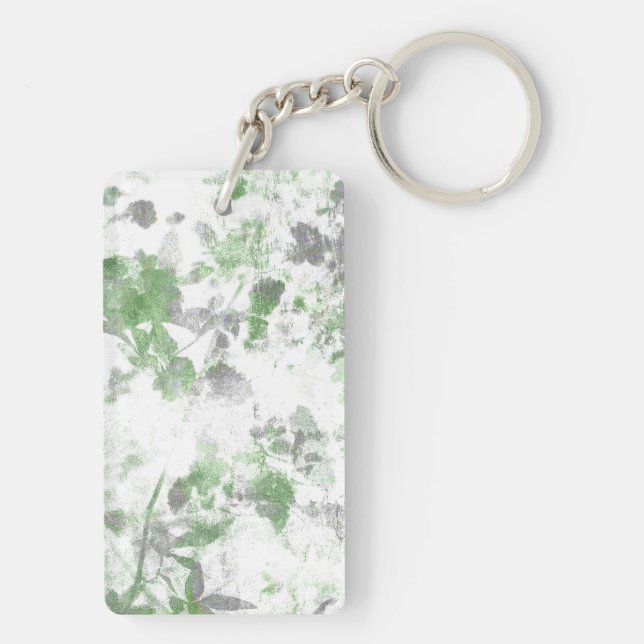 Modern art of flower pattern and wall texture mix key ring (Back)