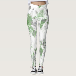 Modern art of flower pattern and wall texture mix leggings