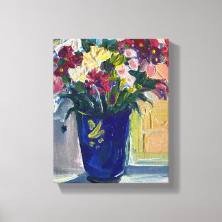 Modern art, painting, flowers canvas print