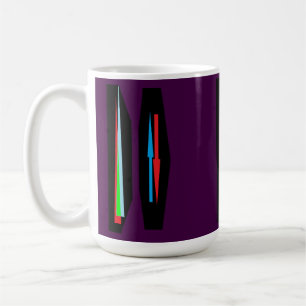 Modern Art points and arrows on dark purple ghost Coffee Mug