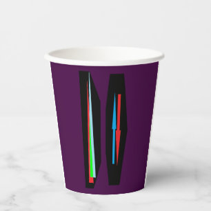 Modern Art points and arrows on dark purple ghost Paper Cups