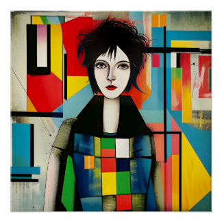 Modern art portrait poster