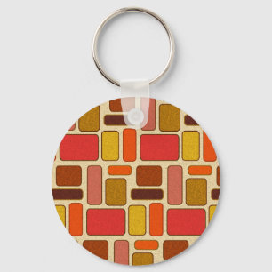 Modern Art Square Pattern Key Ring
