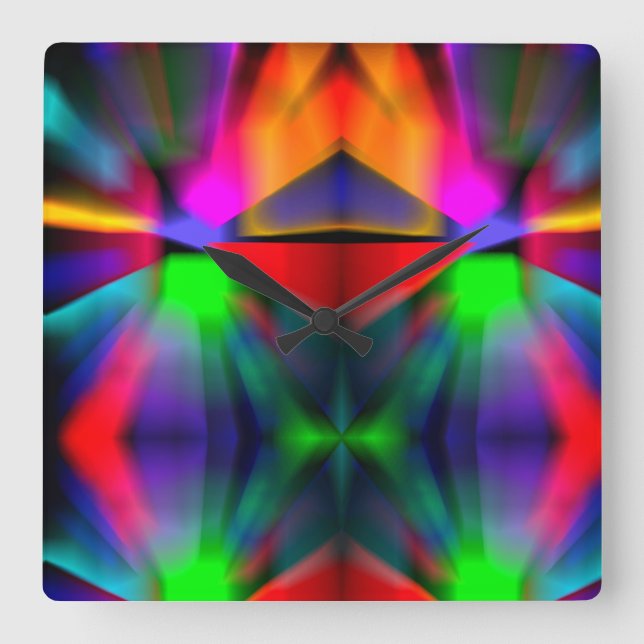 Modern art square wall clock (Front)