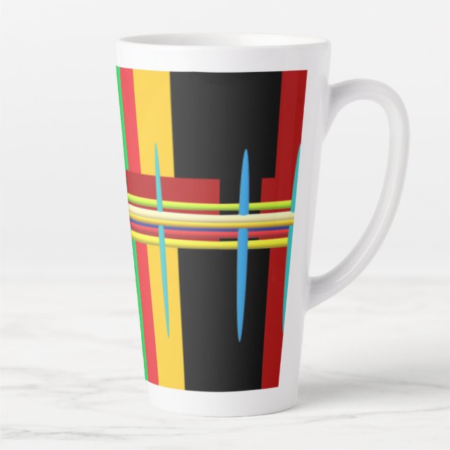 Modern art stripes neat abstract latte mug (Right)